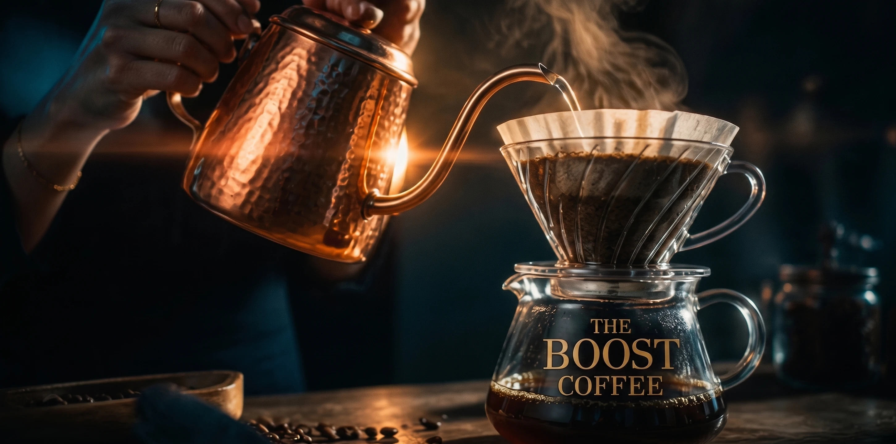 The Boost Coffeeのハンドドリップを表現したブランドビジュアル